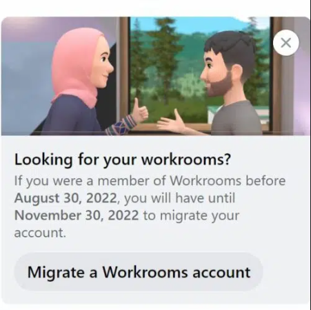 《Horizon Workrooms》已更新启用 Meta 账号登录